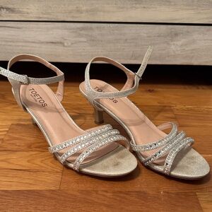 Women's Silver Strappy Heels